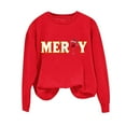 thumbnail image 2 of HOMBOM Red Sweatshirts for Women Essentials Greflying Graphic Christmas Merry Xmas Crewneck Ladies Sweatshirt Cozy, 2 of 6