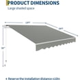 thumbnail image 6 of Rugerasy 13x10FT Retractable Awning,Waterproof Patio Awning,Sun Shade Awning with Manual Crank Handle,Aluminum Frame for Deck,Gray, 6 of 7