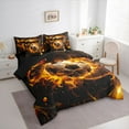 thumbnail image 3 of Castle Fairy Abstract Soccer Boy Girl Twin Bedding Sets 7-Piece,Sport Gamer Bedding Comforter Set Microfiber,Black Orange Breathable Sheet Sets,Luxury Bedroom Decor,Reversible, 3 of 8