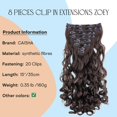 thumbnail image 4 of PRETTYSHOP XXL 14" 8 Pieces Set Clip In Extensions Hair Extension Hairpiece Voluminous Wavy Medium Brown CES108-1, 4 of 4