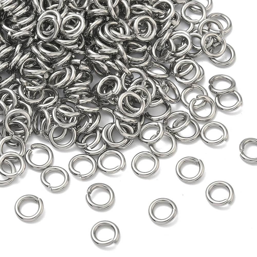 6000pc Resistant 304 Stainless Steel Open Jump Rings Round Stainless Steel Color 8x1.5mm 15 Gauge Inner Diameter: 5mm