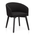 thumbnail image 1 of Bouclair Black Fabric and Wood Dining Chair, 1 of 7