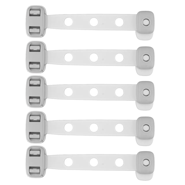 Cerraduras de seguridad para bebés con doble cierre, ajustables, adhesivas y resistentes, para cajones y puertas, color gris.