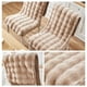 thumbnail image 5 of Cojín de asiento de felpa con respaldo – Antideslizante, cojín grueso para sillas, taburetes y sofás | Cojín suave de felpa con correas, diseño plegable, para uso interior y exterior, 5 of 6