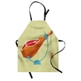 thumbnail image 1 of Spanish Apron, Dry-Cured Spanish Ham Traditional European Restaurant Dinner Themed Graphic Print, Unisex Kitchen Bib with Adjustable Neck for Cooking Gardening, Adult Size, Multicolor, by Ambesonne, 1 of 4