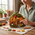 thumbnail image 5 of Linnome Whimsical Village Fabric Poke Art Kit Cottage No-Sew - Punch Needle Craft Set with 6 Styles & Guide - Relaxing Handmade Home Decor Craft Activity for Adults Beginners, 5 of 8