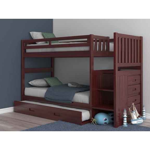 Merlot Twin over Twin Stairbed with Trundle by Discovery World Furniture