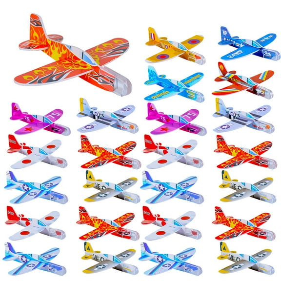 WHAMVOX Glider Airplane Toys for Kids Made of Foam Assorted Color Perfect for Playing and Outdoor Fun 30Pcs