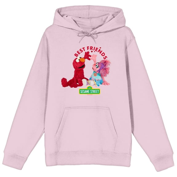 Sesame Street Best Friends Elmo and Abby Cadabby Adult Pink Hoodie-Medium