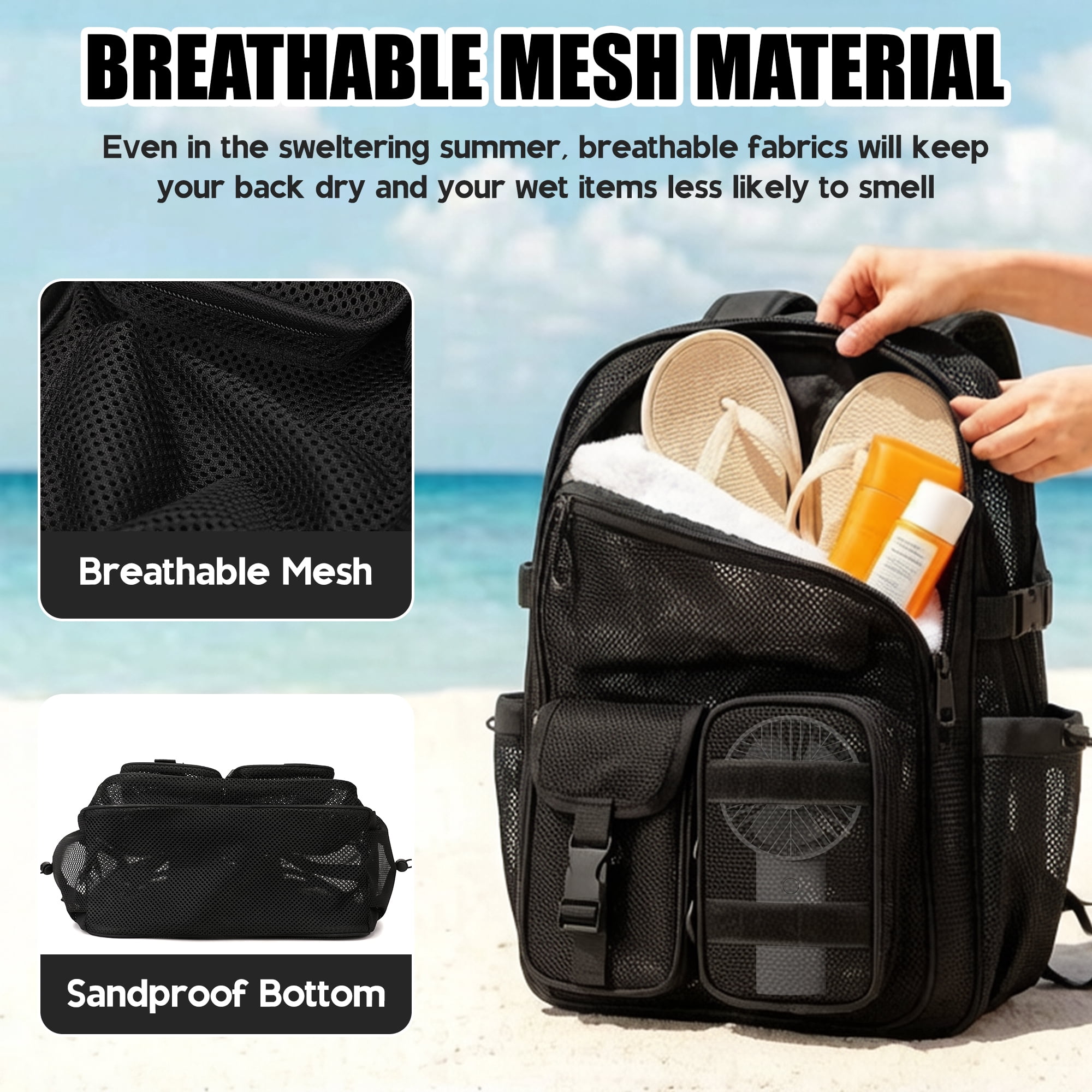 Soda Candy Heavy Duty Mesh Backpack See Through School Bookbag for School Swim Beach Travel
