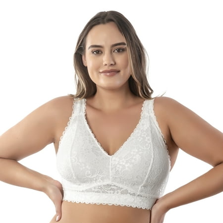 

Adriana Wire-Free Lace Bralette - Pearl White