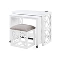 thumbnail image 3 of CoSoTower Desks and Stool Set 3Pc White Finish Rolling Desk with Casters, 2 Charging Ports Home Office Furniture, 3 of 9