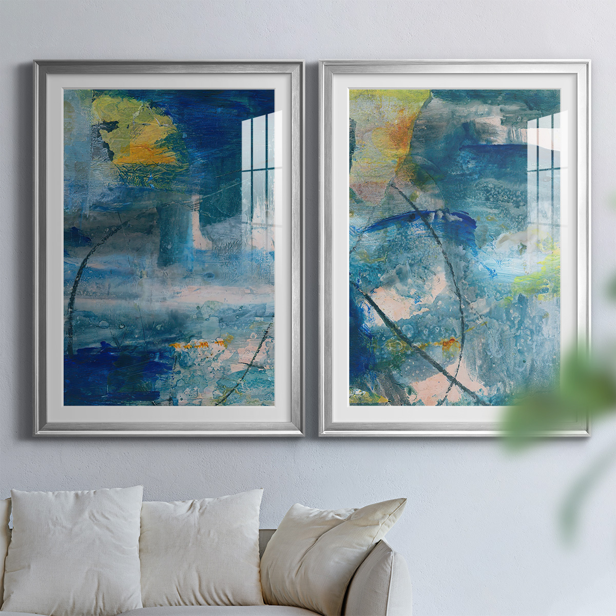 Wexford Home Spring Winds I Premium Framed Print, 22.5" x 30.5" - Ready to Hang, Silver (Set of 2)