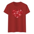 thumbnail image 4 of T-shirts de la Saint-Valentin pour Femmes 2026 Mode Manches Courtes Col Rond Cœur Graphique, 4 of 4