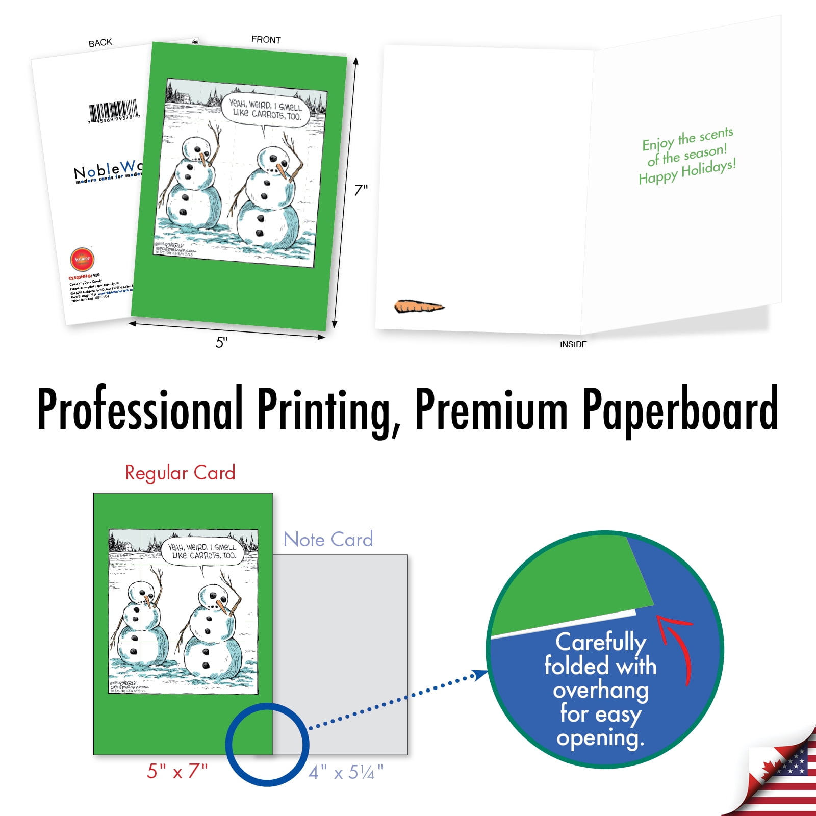 NobleWorks 20 Assorted set Funny Christmas Mixed Occasions Greeting Cards w/5 x 7 Inch Envelopes (10 Designs, 2 Each) A Coverly Christmas AC5554XXG-B2x10
