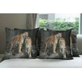 thumbnail image 6 of Ambesonne Animal Throw Pillow Cover 4 Pack, Tiger Couple in Jungle, 20", Grey and Ginger, 6 of 7