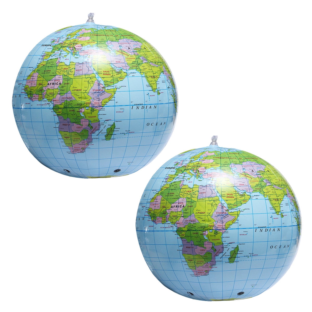 2 Pack Inflatable Globe Beach Ball Inflatable Earth World 2 Ball Playing Toy for Kids Children