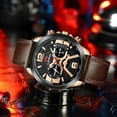 thumbnail image 5 of VAVA VOOM Pilot Calendar Quartz Men Wristwatch Chronograph Fashion Casual Watch Brand Aircraft  Sports Military Army Brown Leather Watches, 5 of 10
