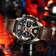 VAVA VOOM Pilot Calendar Quartz Men Wristwatch Chronograph Fashion Casual Watch Brand Aircraft Sports Military Army Brown Leather Watches
