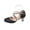 Black, variant on Women's Closed Toe Mid Heel Sandals with Buckle Strap Casual Dance Style Sandals for Outdoor Wear Plus Size Rose Gold
