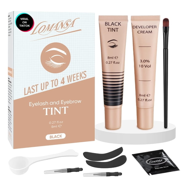 Kit de color de pestañas Lomansa Black Color para pestañas y cejas