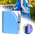 thumbnail image 2 of 5.9" x 7.1" Pocket Notebook with Pen Holder, 6 Colors School Notebook, 70 Pages Portable Journal, Lined Pages Bound Journal Notebook, Mini Notebook with Front Pocket, 1Notebook+1Pen Combo Pack,A, 2 of 6