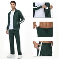 thumbnail image 4 of Satankud Men's Tracksuits 2 Pieces Set Long Sleeve Causal Full Zip Hiking Jogging Gym Sports Sweatsuit for Men 2 Piece Outfits Army&White XL, 4 of 10