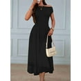 thumbnail image 6 of Women'S Summer 2025 Sleeveless Maxi Dress One Shoulder Casual Slim Swing Pleated Formal Dresses with Pockets Black M, 6 of 8