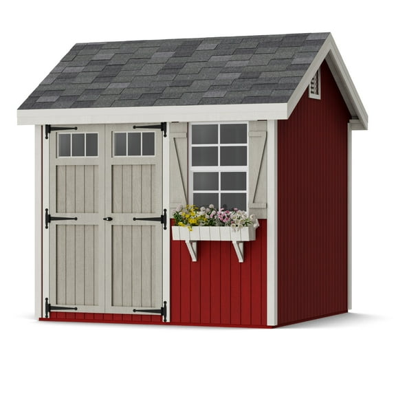 Little Cottage Co. 8x8 Colonial Pinehurst Shed with Operable Window, Outdoor Wood Storage Do-It-Yourself Precut Kit