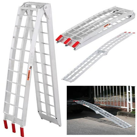 Tri Fold Motorcycle Ramp Heavy Duty 7.5' Loading Ramp Aluminum Motorcycle Lawnmower ATV Motorcycle Truck Folding Ramp,1500 lb ()