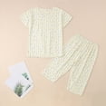 thumbnail image 4 of HCYSFG Womens Floral Pajama Sets 2 Piece Crewneck Short Sleeve Sleepwear Pullover Top Capri Pants Loose Fit Loungewear, 4 of 6
