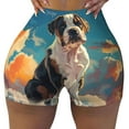 thumbnail image 2 of Gukieu Colorful Sky Puppy Print Women's Sports Shorts, Elastic Waist High Stretch Running Yoga Gym Sweatpants-Large, 2 of 8