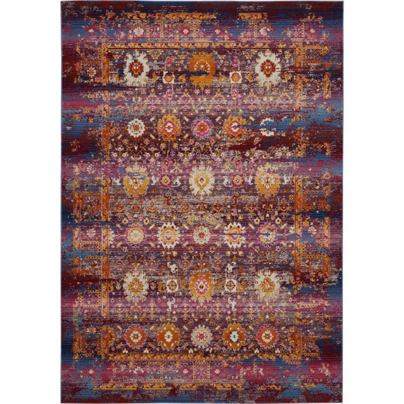 Nourison Vintage Kashan VKA03 Indoor only Area Rug - Red Multi Colored 4'6" x 6'6"