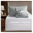 thumbnail image 2 of Cal King Size Sheets Set - 4 Piece California King Sheets, Deep Pocket, Hotel Luxury, Extra Soft, Breathable and Cooling, Light Grey Cal King Bed Sheets, 2 of 9
