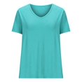 thumbnail image 4 of Patlollav Womens Blouses Short Sleeve V-Neck Solid Lace Patchwork Loose Fashionable Tops Deals on Ladies, 4 of 6
