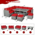thumbnail image 2 of Patiojoy 7-Piece Wicker Patio Furniture Set Outdoor Rattan Sofa Set Conversation Couch Set Red, 2 of 10