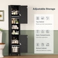 thumbnail image 5 of 67" H Narrow Bathroom Floor Storage Cabinet with Adjustable Shelves & Doors, Tall Bathroom Cabinet for Small Space, Living Room, Entryway, Kitchen, Black, 5 of 8
