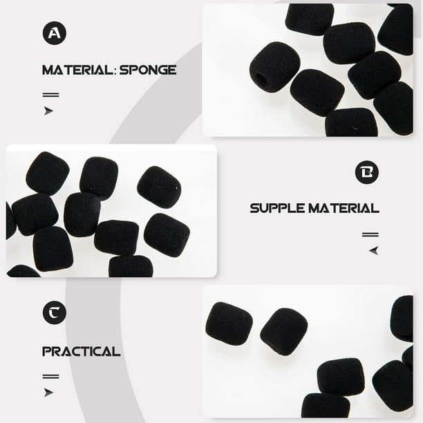 unbranded 20Ud Cubiertas Protectoras De Microfono De Espuma Para Color Negro Proteccion Contra Polvo