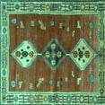 thumbnail image 1 of Ahgly Company Indoor Square Persian Turquoise Blue Traditional Area Rugs, 5' Square, 1 of 4