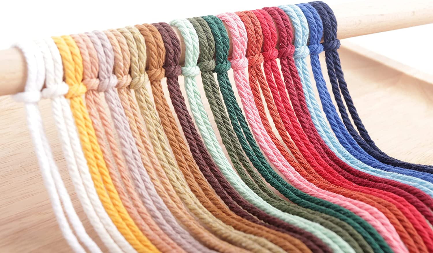 Colored 5mm Macrame Cord 230 Feet X 1.1 Lbs, Natural Macrame Supplies,  Large Macrame Rope For Wall Hanging & Crafts, Cotton Rope Of Macrame Kit,  Macra