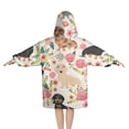 thumbnail image 2 of Dachshund and Flower Blanket Hoodies for Kids 6-13YR Oversize Wearable Blanket Hoodies for Boys Girls Teens, 2 of 7