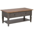 thumbnail image 4 of Sunset Trading Dakota Rectangular Coffee Table w Drawers Shelf Brown Gray Wood, 4 of 8