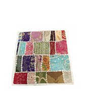 Mogul Decorative Cushion Case Vintage Patchwork Embroidered Sequin Beaded Cotton Colorful Pillow Covers 16"X16"