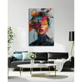 thumbnail image 2 of AVOI Woman Canvas Wall Art Abstract Girl Portrait Picture Colour Splash Graffiti Contemporary Modern Fashion Painting Prints Wall Decor(Art-3) Frame: 11x14in, 2 of 6
