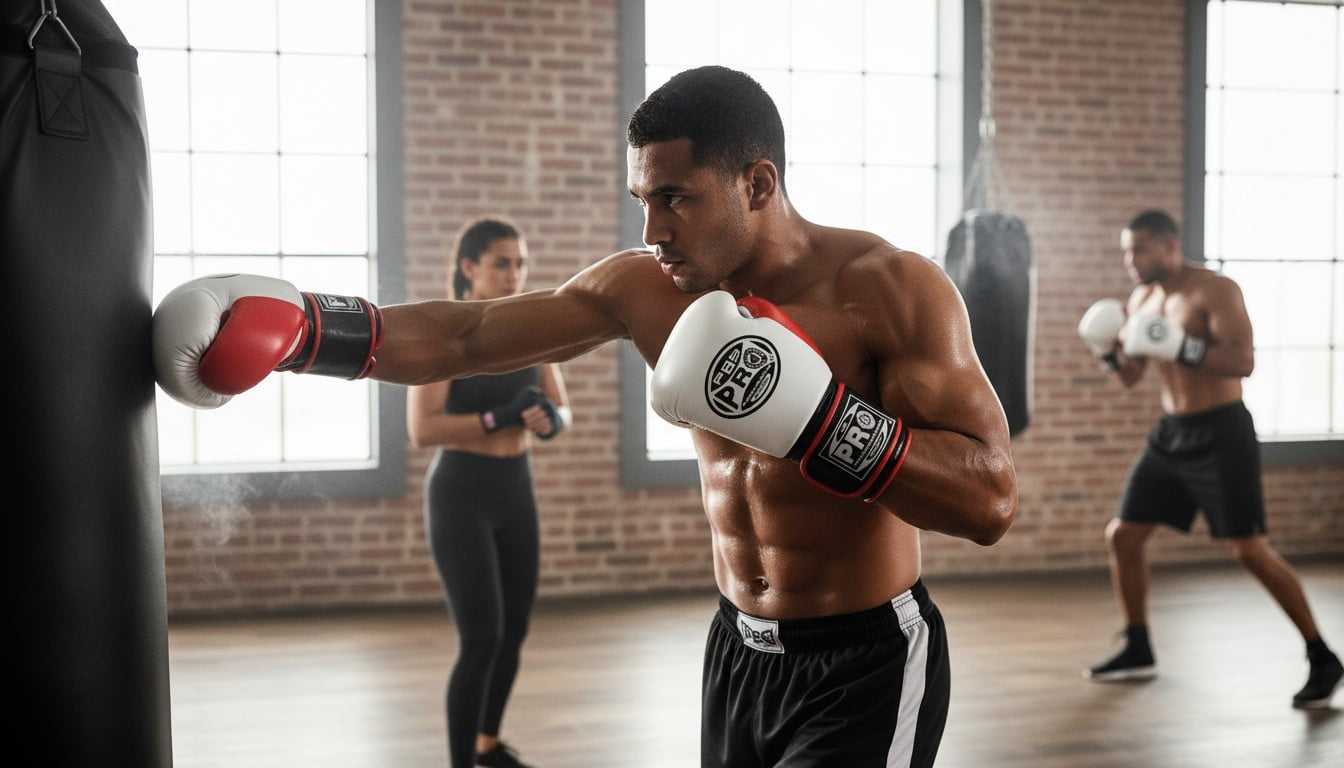 ProBoxing® Leather Boxing Gloves – (White & Red) (14oz) Training Boxing Gloves for Boxing, MMA, Muay Thai & Sparring – Durable Genuine Leather, Wrist Support, Impact Protection