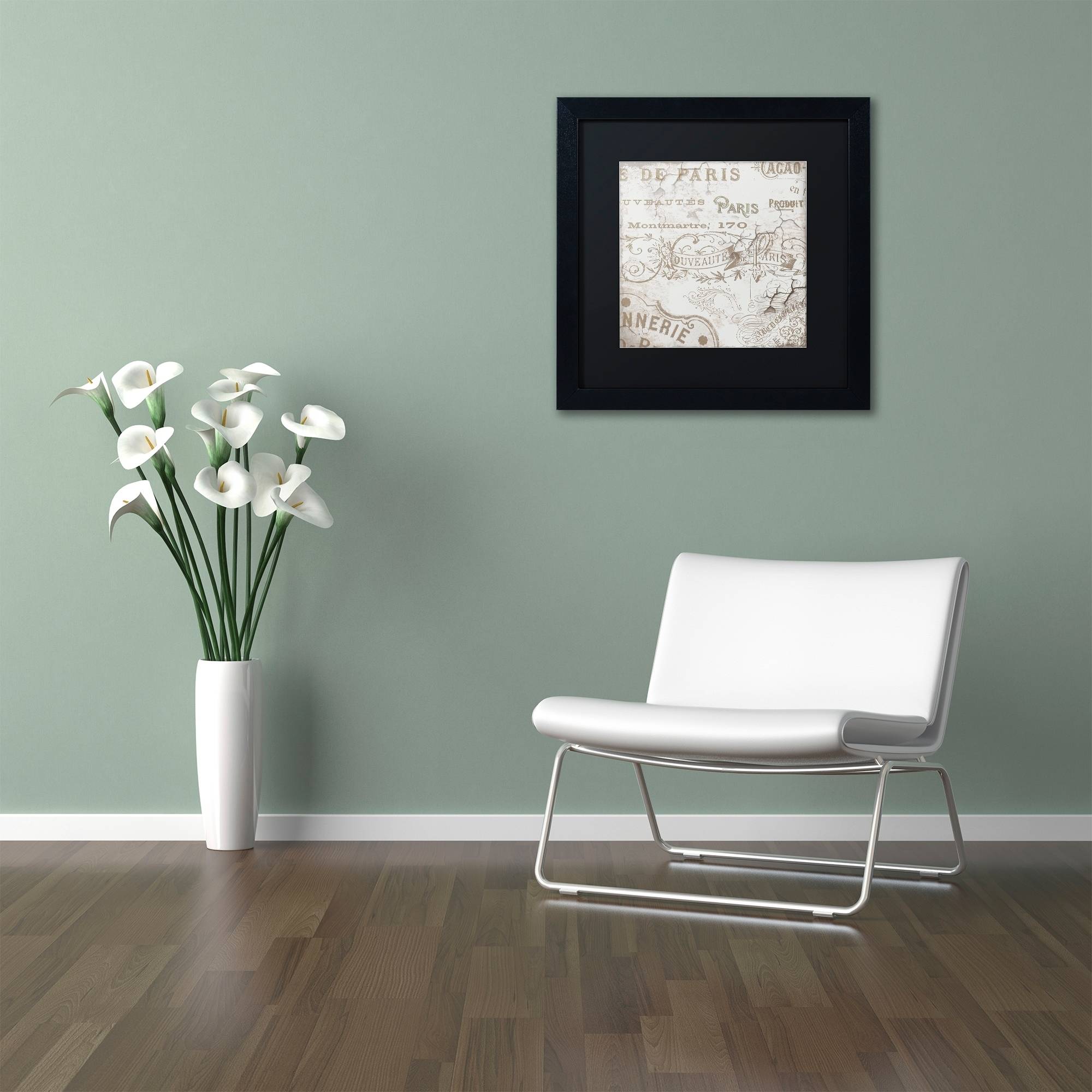 Trademark Fine Art "Bon Mots IV" Canvas Art by Color Bakery Black Matte, Black Frame