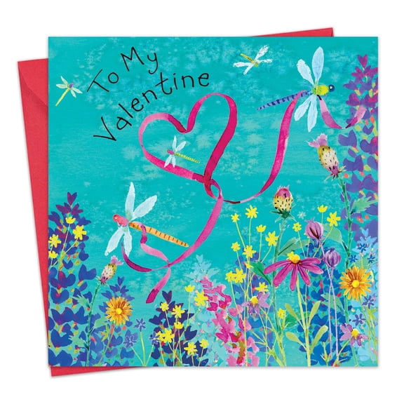 Twizler Valentine's Day Card with Dragonflies - Valentine Greeting Card for Husband Wife or Boyfriend Girlfriend - Cute Valentine's Card for Him Her or Fiancé Fiancée Partner