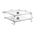 thumbnail image 5 of Royal Crest Two-Tier Acrylic Clear Glass Square Coffee Table in Gold Chrome, 5 of 5