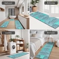thumbnail image 5 of Turquoise Floral and Petal Pattern Kitchen Rugs Sets Of 3,Kitchen Runner Rugs Non Skid Washable,Decorative Kitchen Floor Mats for Kitchen,Sink,Laundry,17"x30"+ 17"x47" + 17"x59", 5 of 6