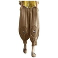 thumbnail image 2 of HongQid Womens Linen Pants with Pockets High Waist Comfy Casual Pants Lightweight Loose Trousers, 2 of 3